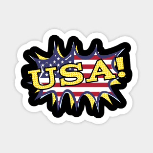 USA Comic Book Style Flag Sticker